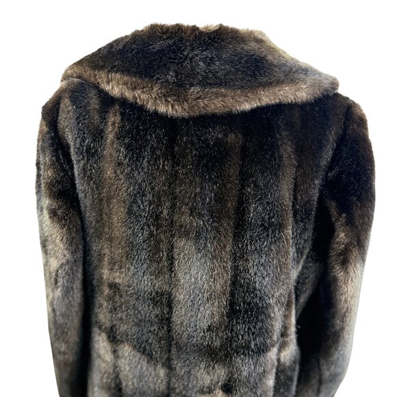 Vintage Faux Fur Coat – Dark Brown – Double-Breasted - Picture 5 of 9